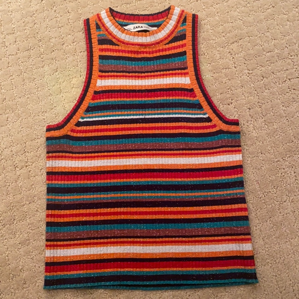 multi colored knit tank top
